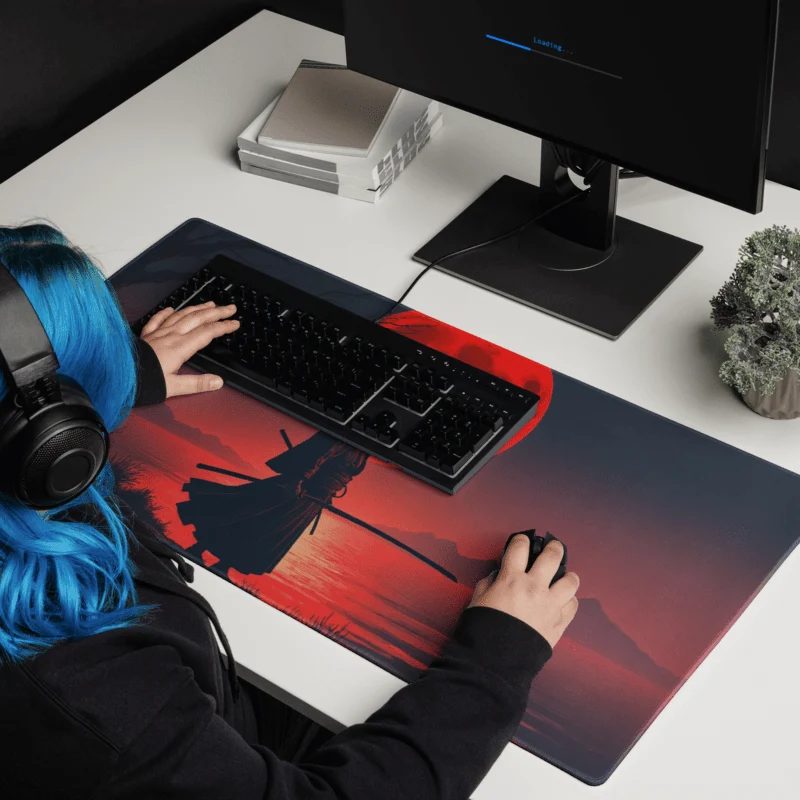 Tapis De Souris Japonais Samouraï Silhouette