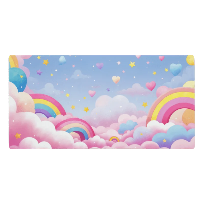 Tapis de Souris Kawaii Arc-en-Ciel Nuages