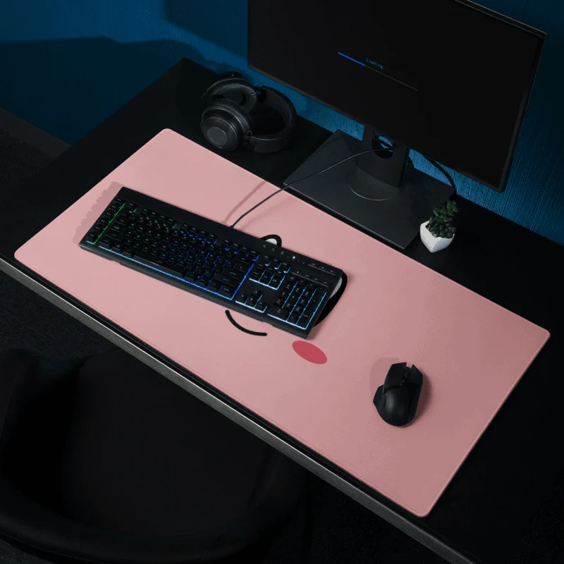 Tapis De Souris Kawaii Visage Mignon Rose