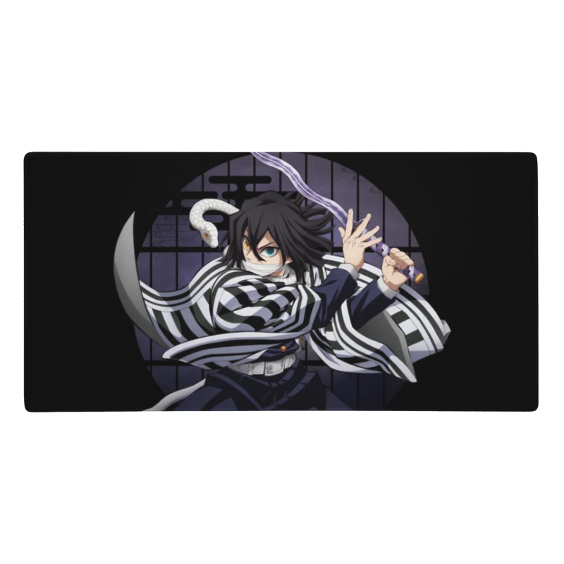 Tapis De Souris Manga Démon Guerrier Haori Rayé Serpent