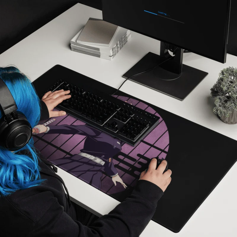Tapis De Souris Manga Démon Guerrière au Katana Rose