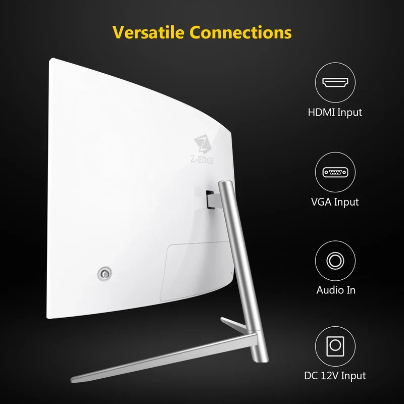 Refurbished: Z-EDGE 27 Inch Curved Monitor FHD 75Hz 5ms Frameless Design, HDMI & VGA Port