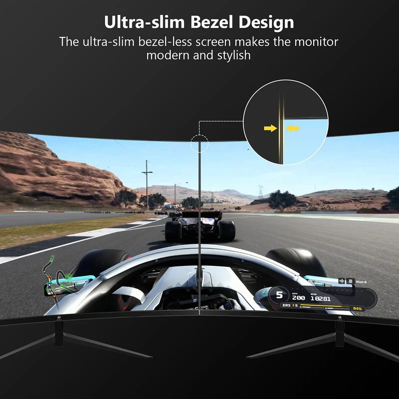 Refurbished: Z-EDGE 24 Inch Curved Gaming Monitor 180Hz 1ms Full HD 1080P HDMI & DP Port Support Universal Wall Mount