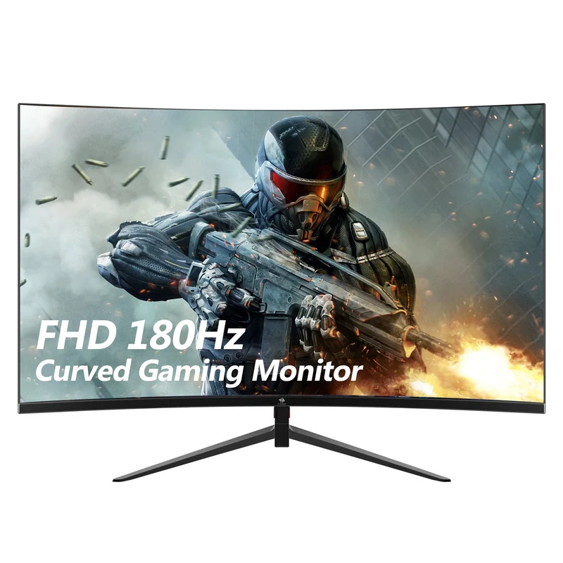 Refurbished: Z-EDGE 24 Inch Curved Gaming Monitor 180Hz 1ms Full HD 1080P HDMI & DP Port Support Universal Wall Mount