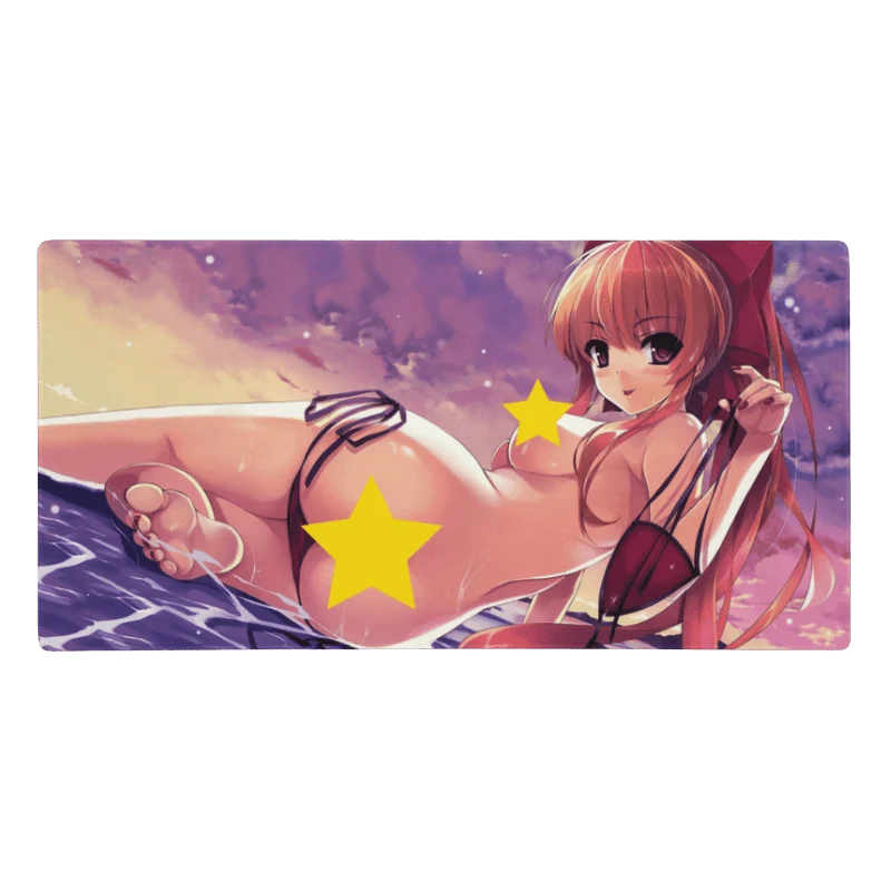 Tapis de Souris Hentai Anime Plage Sensuelle