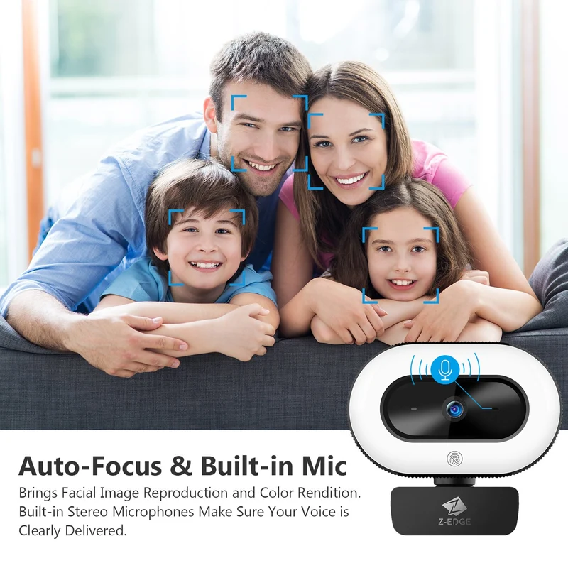 ZW560S Ring Light QHD 2K Stream Webcam 5.0 Mega pixels