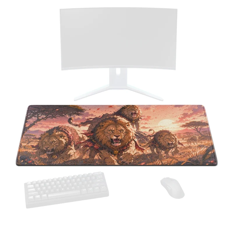 Tapis de Souris "Lions guerriers dans la Savane"