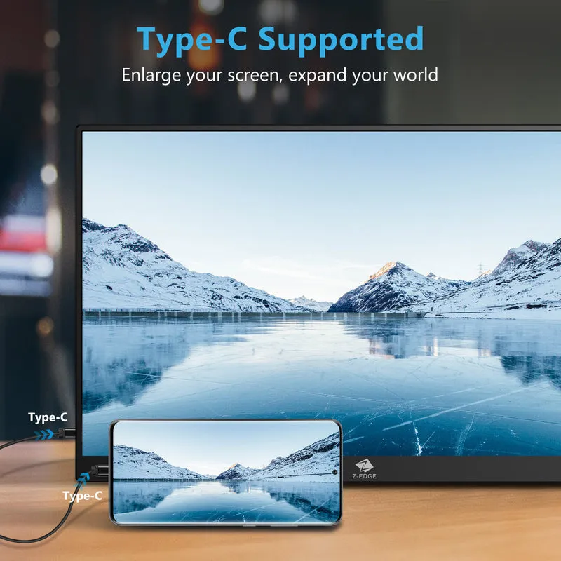 Z-EDGE Ultra1 15.6" FHD 60Hz IPS Portable Monitor USB-C HDMI Included Magnetic Case