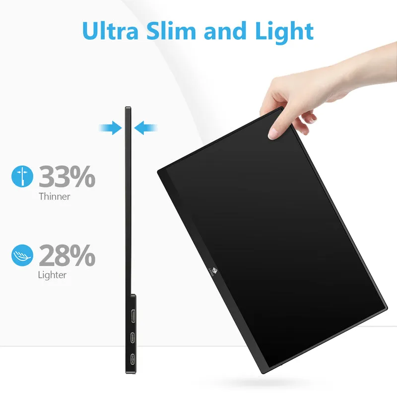 Z-EDGE Ultra1 15.6" FHD 60Hz IPS Portable Monitor USB-C HDMI Included Magnetic Case