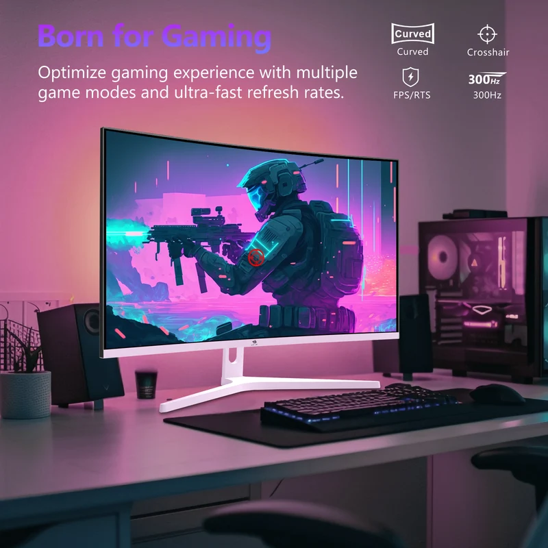 Z-EDGE UG27H 27" 300Hz White Curved Gaming Monitor