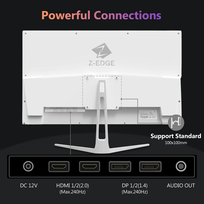 Z-EDGE UG27PJ 27" 240Hz White Gaming Monitor