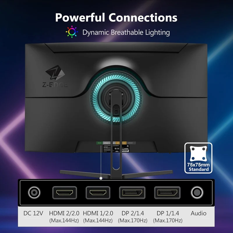 Refurbished: Z-EDGE UG32 32'' QHD 165Hz Curved Gaming Monitor