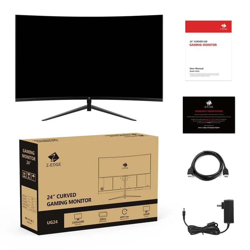 Z-EDGE UG24 24'' 180Hz Curved Gaming Monitor