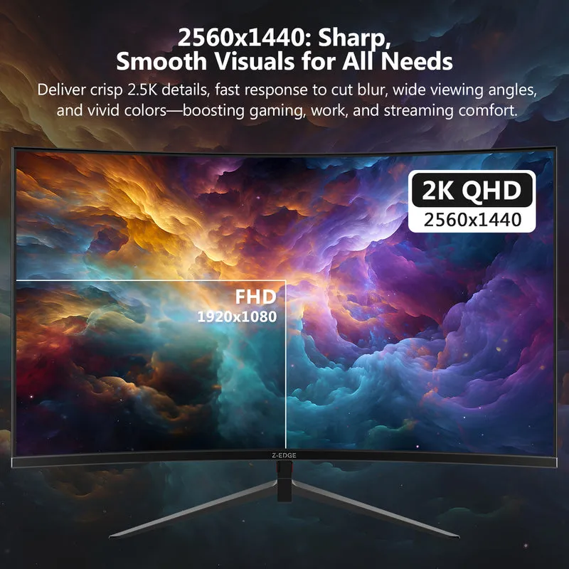 Z-EDGE UG27Q 27'' 165Hz QHD Curved Gaming Monitor