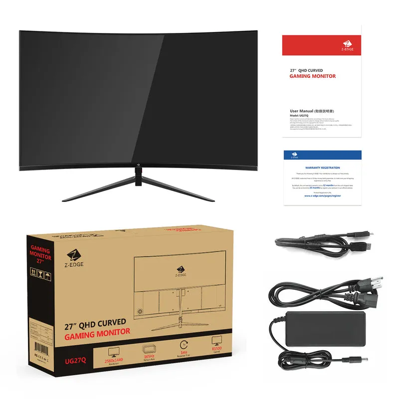Z-EDGE UG27Q 27'' 165Hz QHD Curved Gaming Monitor