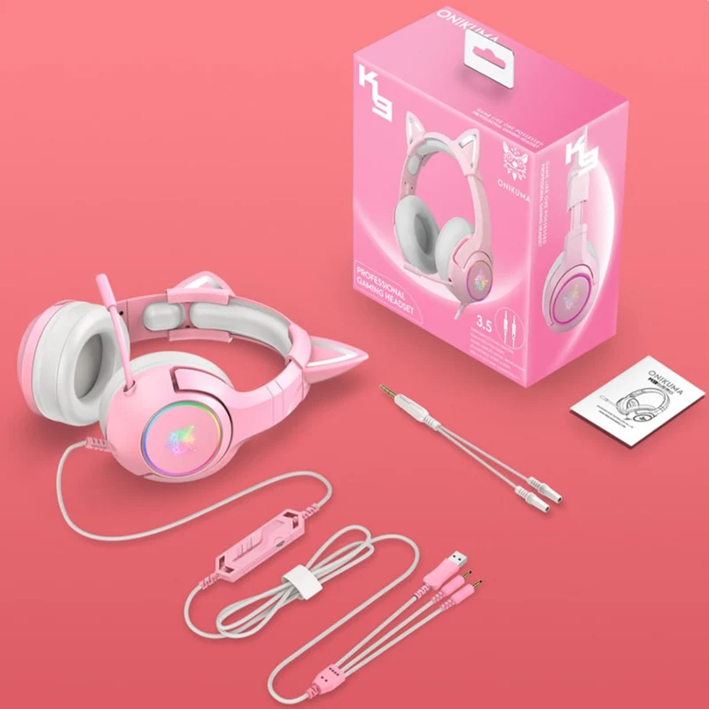 Kit Gaming Rose 4 en 1 casque + souris + clavier + accessoires