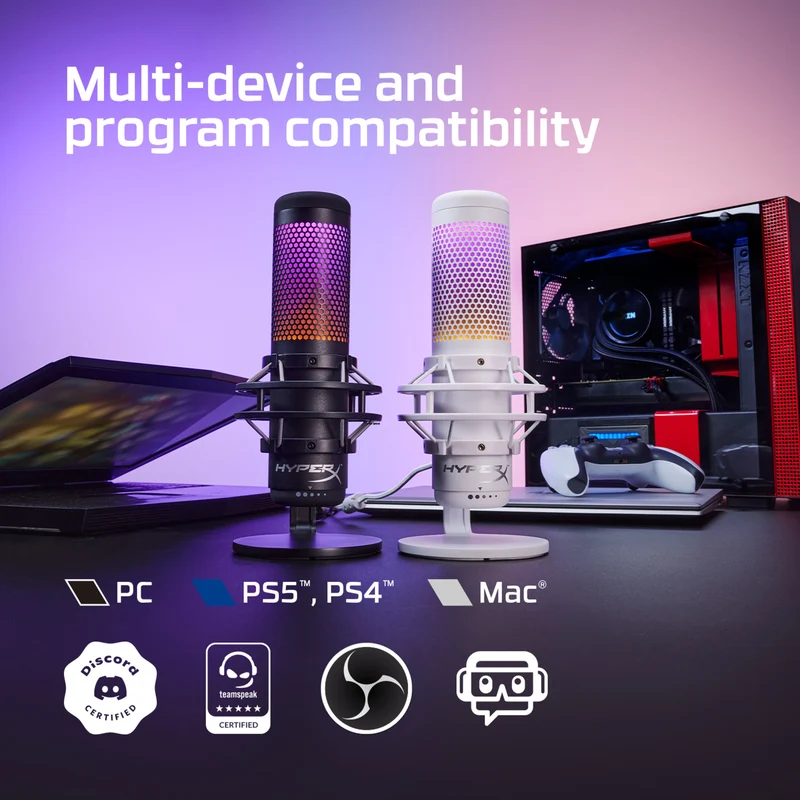 HyperX QuadCast S – Microphone USB – Éclairage RGB