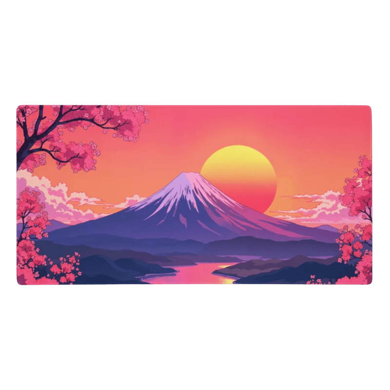 Tapis De Souris Japonais Mont Fuji Sunset