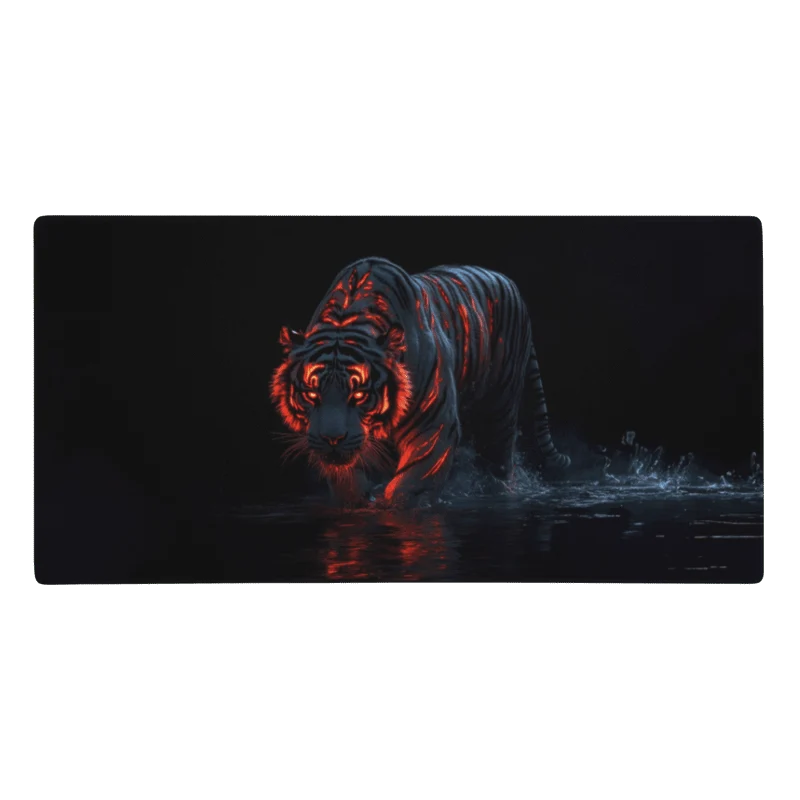 Tapis De Souris Gamer Tigre Noir