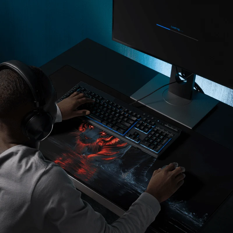 Tapis De Souris Gamer Tigre Noir