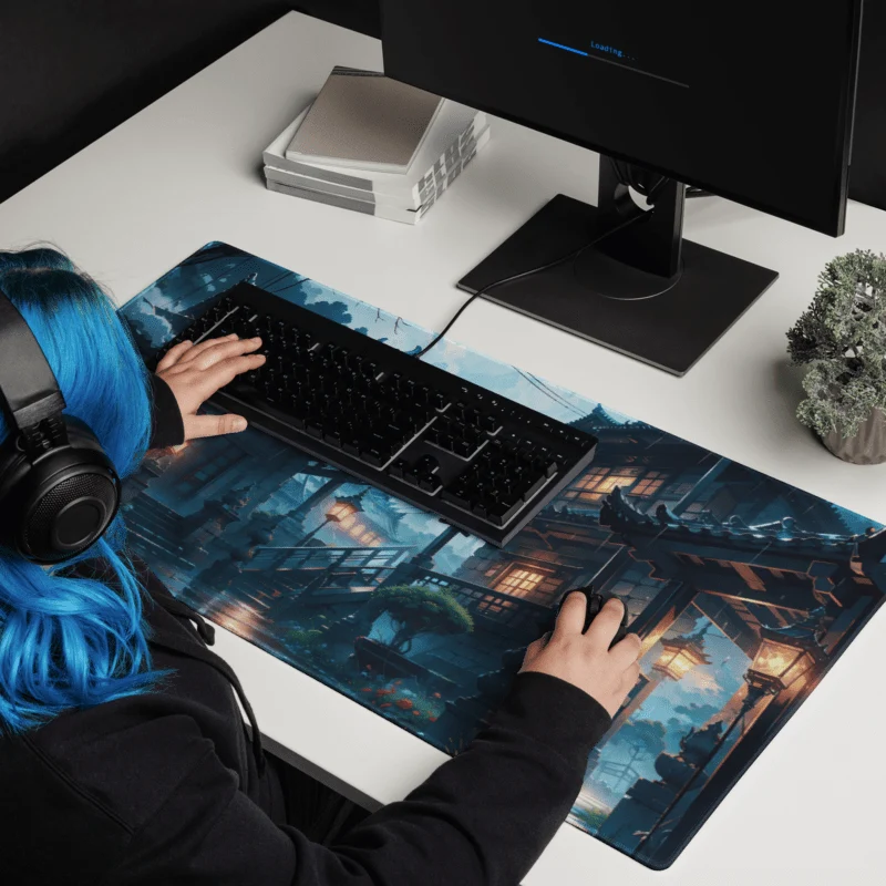 Tapis De Souris Japonais Village Zen Nocturne