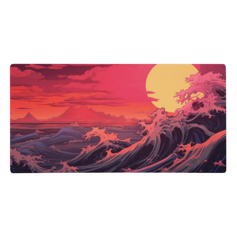 Tapis De Souris Japonais Vague du Soleil Levant