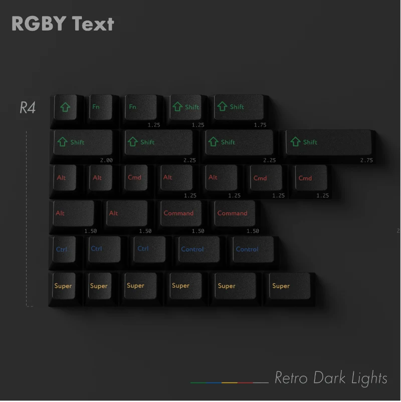PBTFANS RETRO DARK LIGHTS KEYCAPS