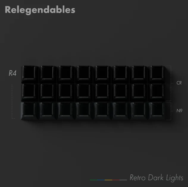PBTFANS RETRO DARK LIGHTS KEYCAPS