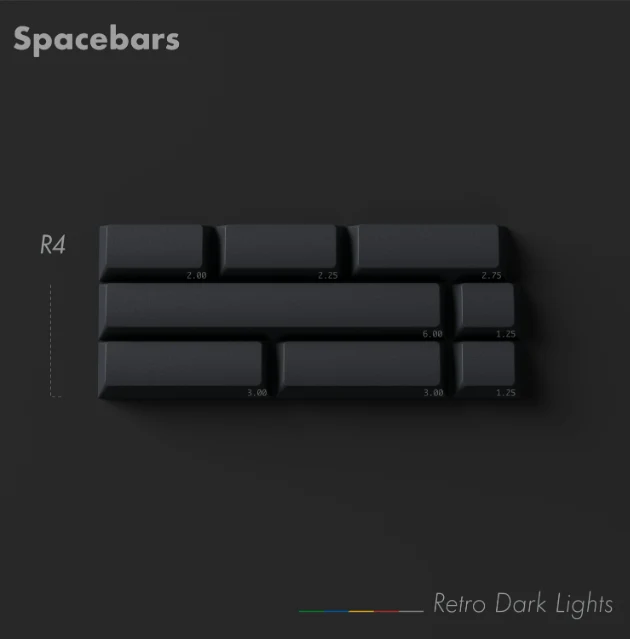 PBTFANS RETRO DARK LIGHTS KEYCAPS