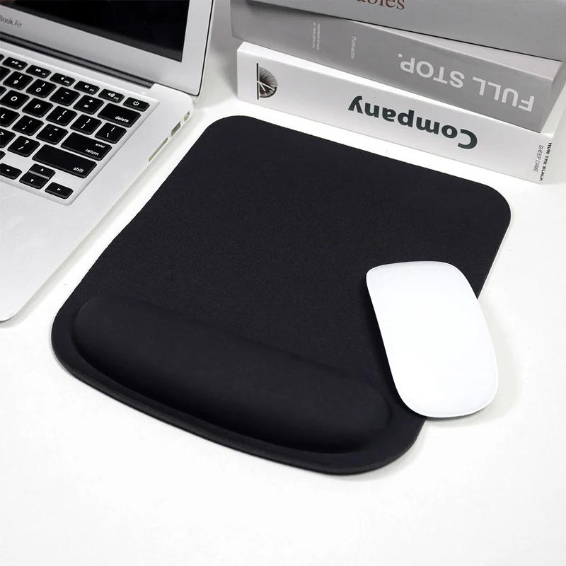 Tapis de souris repose-poignet rectangulaire – noir