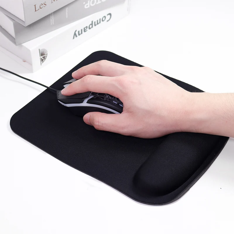 Tapis de souris repose-poignet rectangulaire – noir