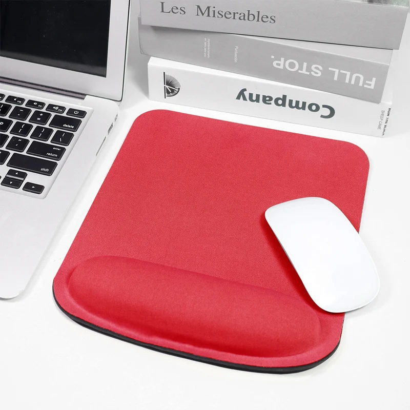 Tapis de souris repose-poignet rectangulaire – rouge