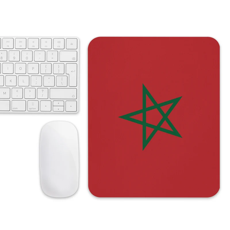 Tapis de souris Maroc – drapeau rouge et vert