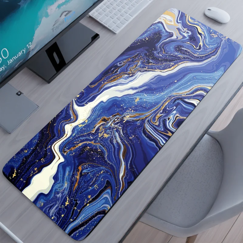 Tapis de souris XXL Original – marbré bleu et doré