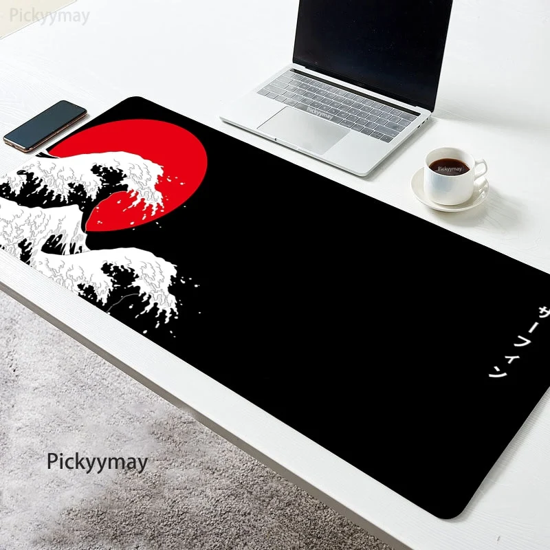 Tapis de souris XXL Japonais – vague et soleil rouge