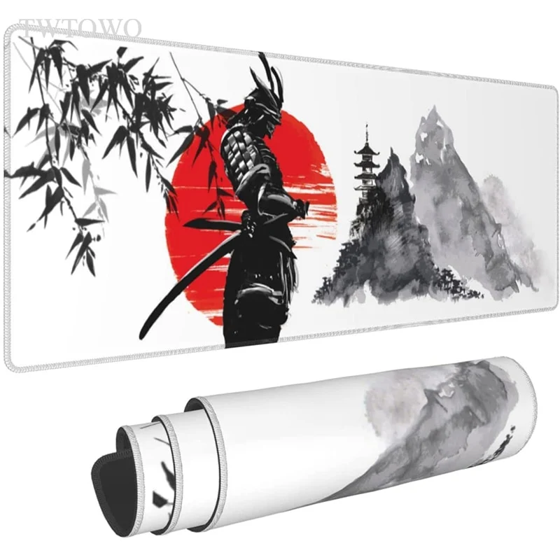 Tapis de souris XXL Samouraï – soleil rouge