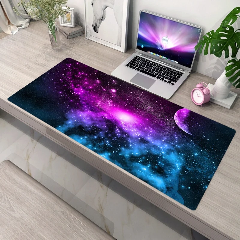 Tapis de souris XXL Extra-planétaire – violet et bleu
