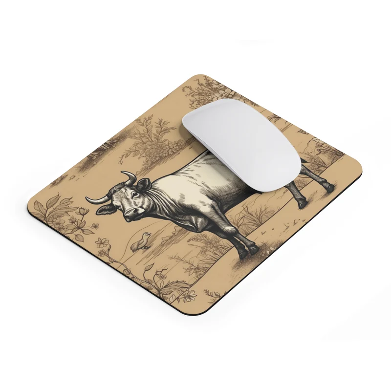 Tapis de souris Vache – dessin sépia