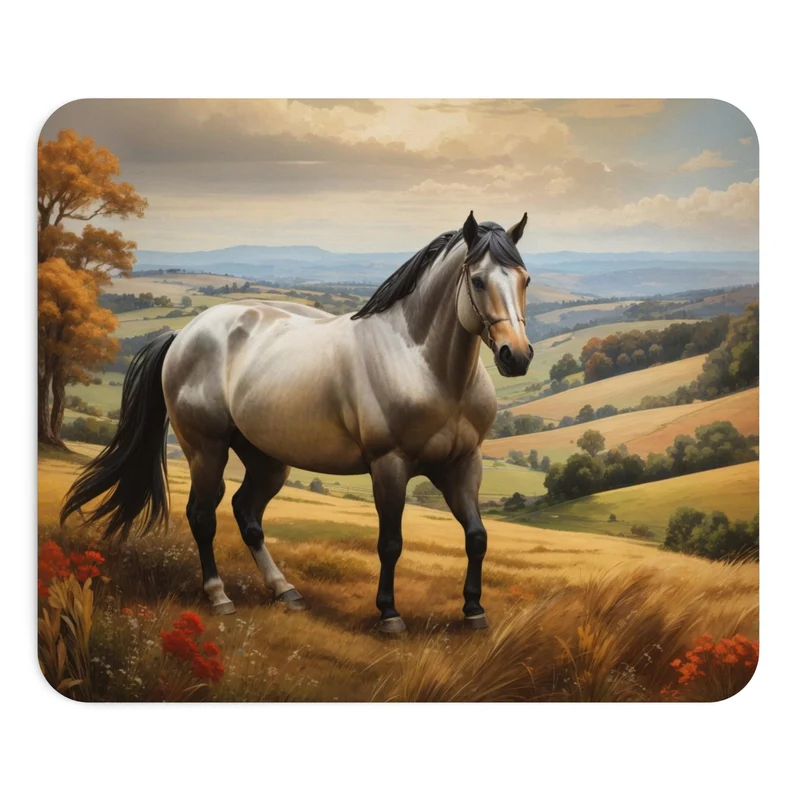 Tapis de souris Cheval – paysage de campagne