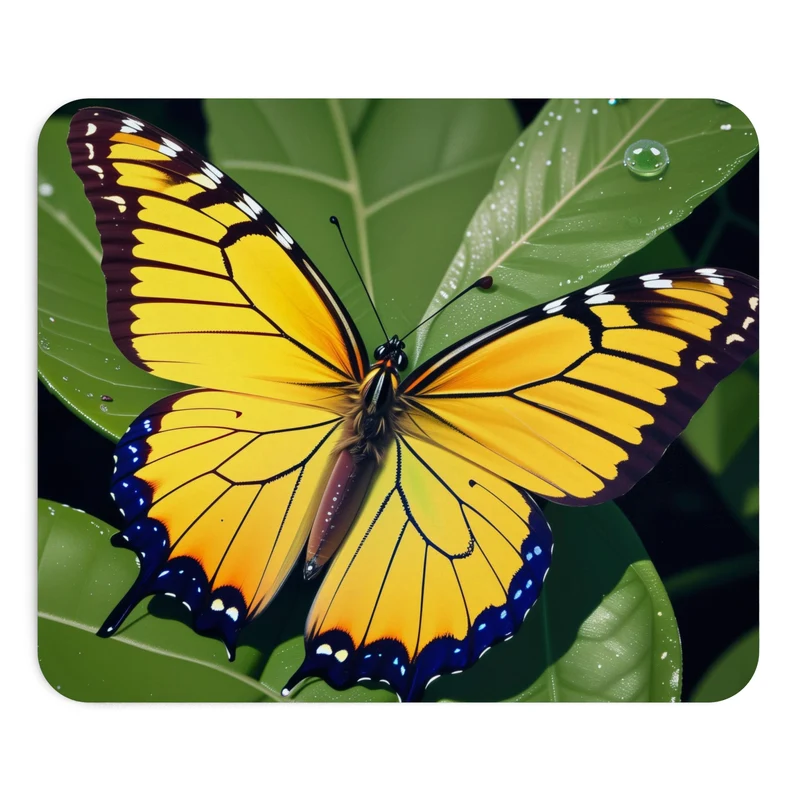 Tapis de souris Papillon – ailes jaunes
