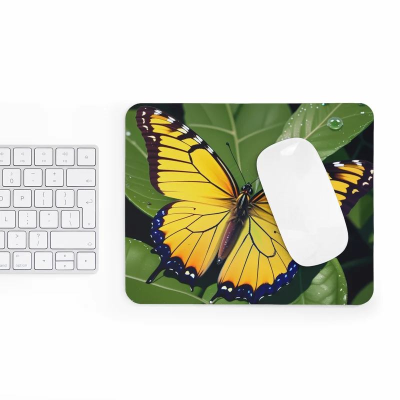 Tapis de souris Papillon – ailes jaunes