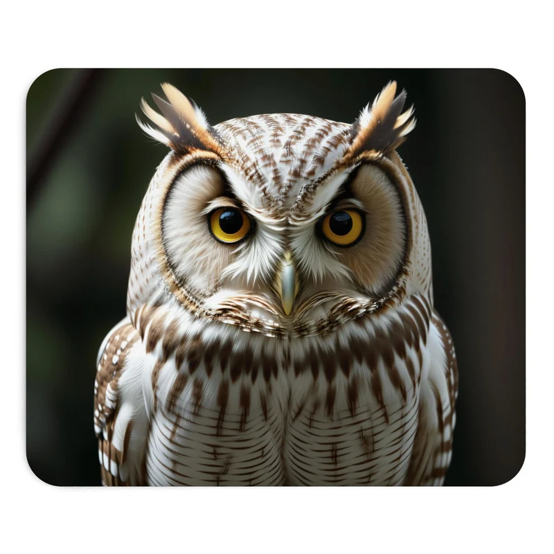 Tapis de souris Hibou – portrait brun