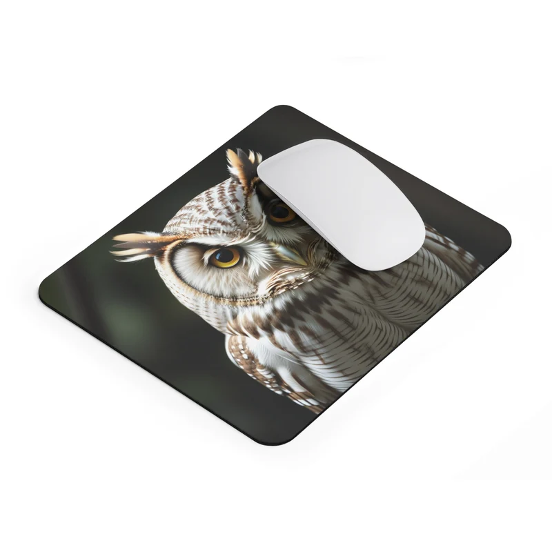 Tapis de souris Hibou – portrait brun
