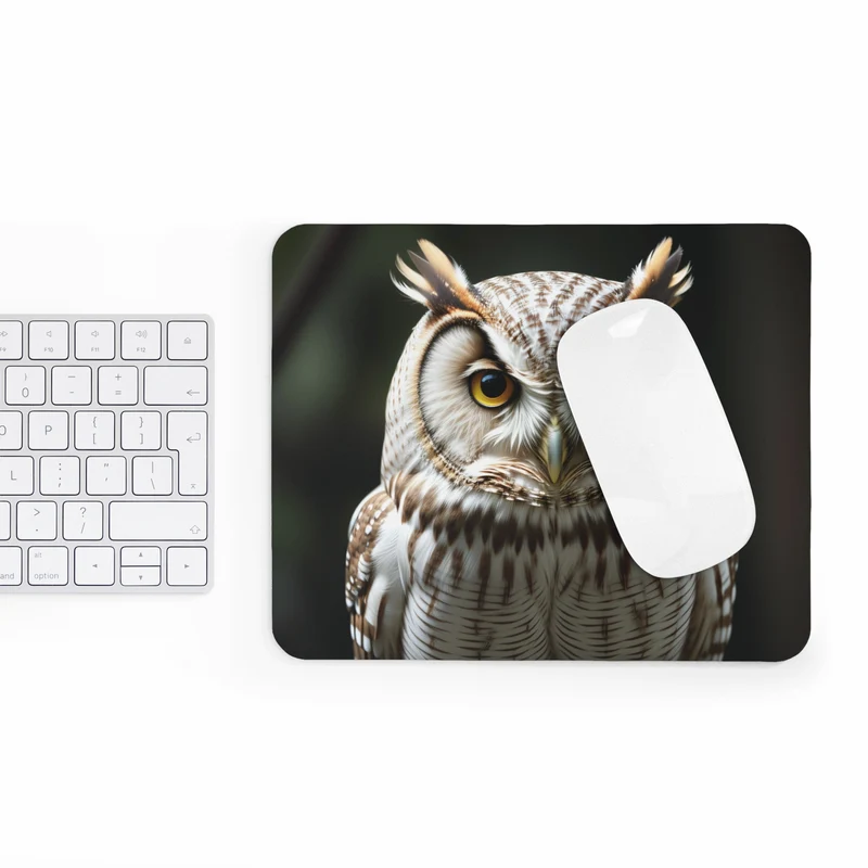 Tapis de souris Hibou – portrait brun