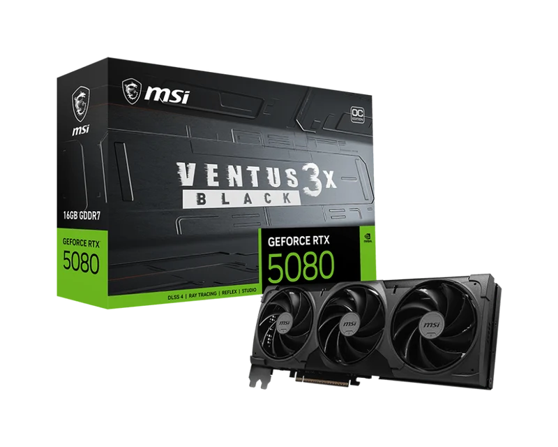 MSI GeForce RTX 5080 16G VENTUS 3X OC BLACK
