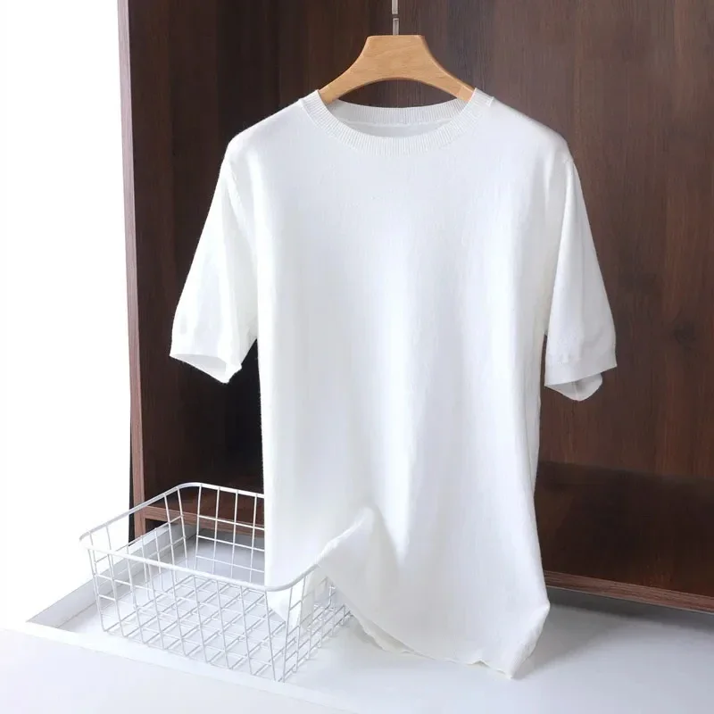 T-Shirt Mi-Saison en Laine Mérinos Tricoté Homme - 6 Coloris