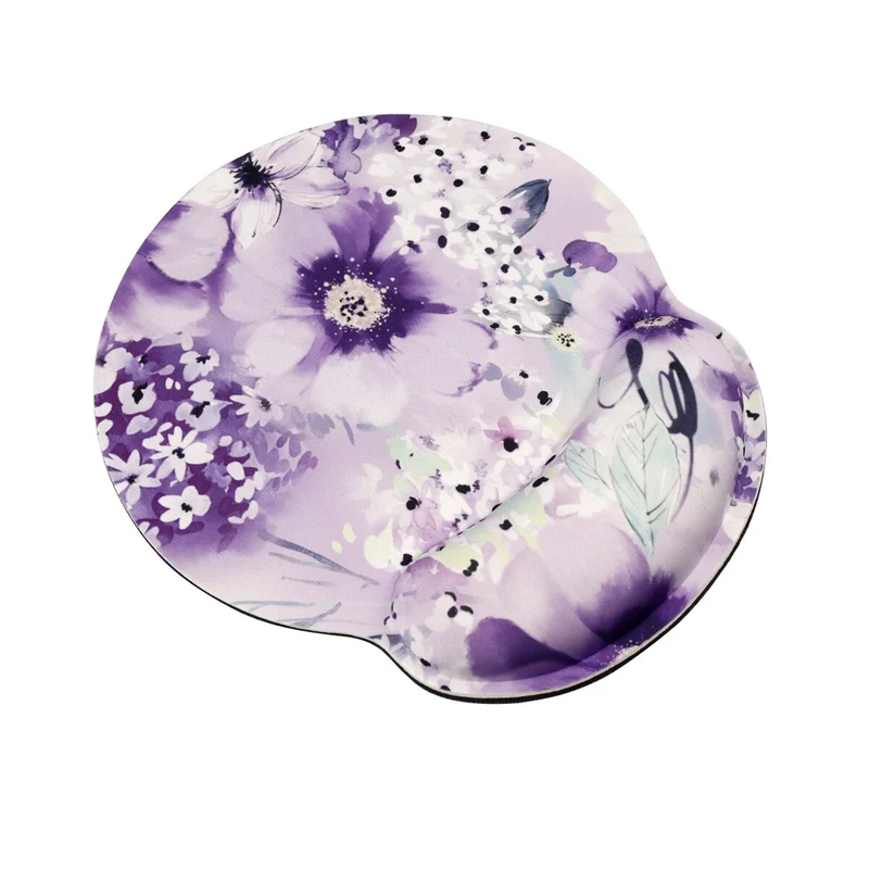 Tapis de souris repose-poignet – fleurs violettes