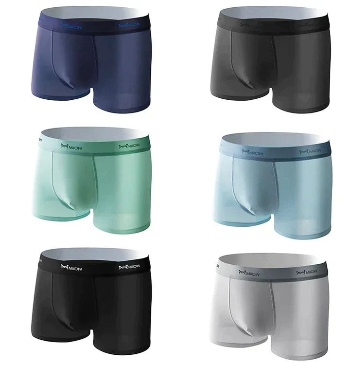 Lot de 4 boxers en soie glacée antibactériens