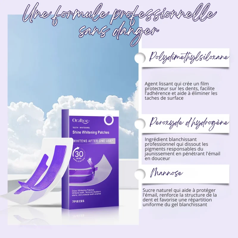 14x Bandes de Blanchiment Dentaire au Gel Violet - EXPRESS' 30min