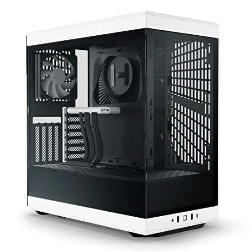 Hyte Y40 Modern Aesthetic Panoramic Tempered Glass Mid-Tower ATX Computer Gaming Case with PCIE 4.0 Riser Cable Included, White (CS-HYTE-Y40-BW)